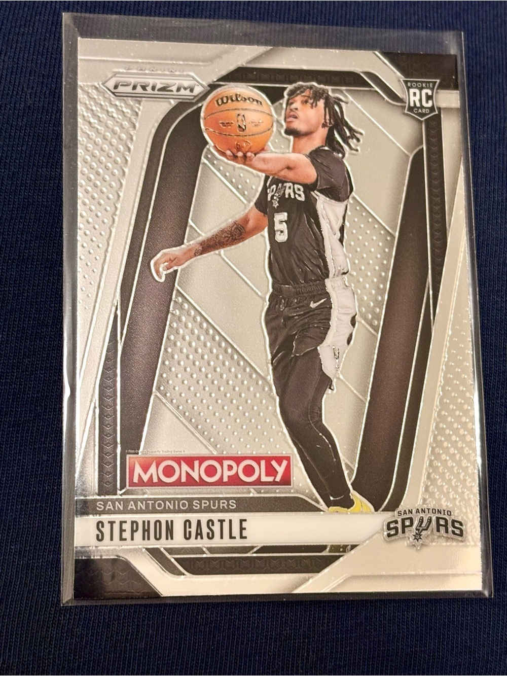 Stephon Castle Basketball Card San Antonio Spurs Monopoly Panini Rookie Card